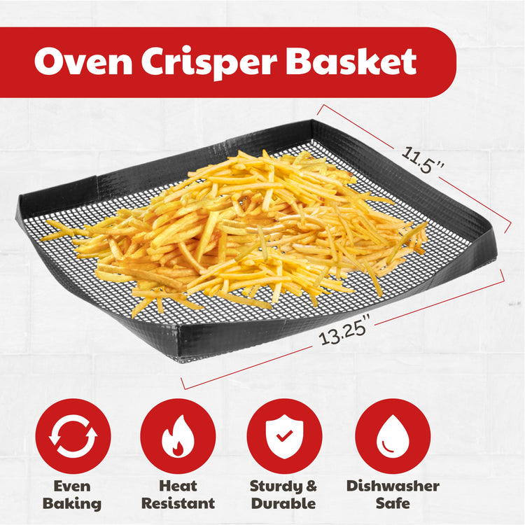 Kabalo Non-Stick Copper Crisper Oven Baking Tray Chips Chef Crisping Basket Tool 2 Pieces Kabalo Non-Stick Copper Crisper Oven Baking Tray Chips Chef Crisping Basket Tool 2 Pieces