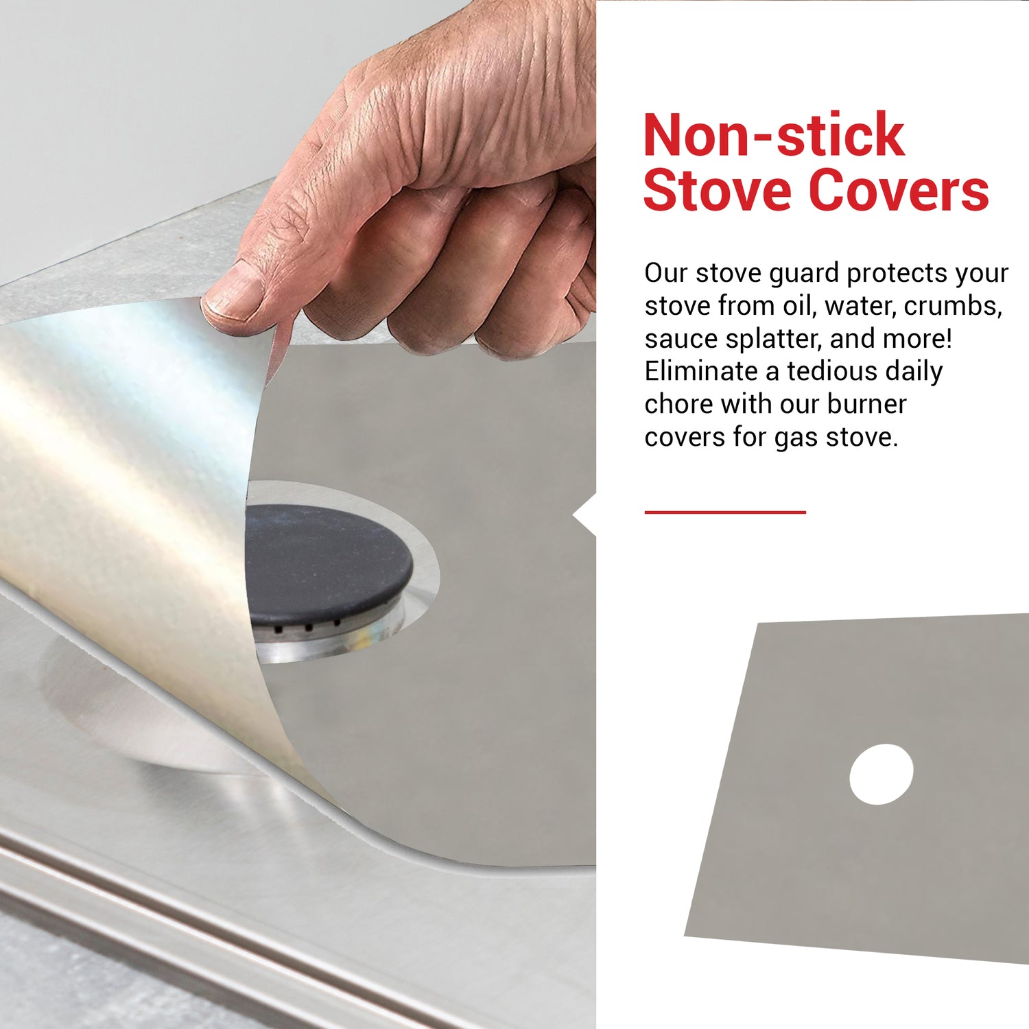 Shop Set Of 3Pcs Non-Stick Gas Stove Protector Mat Reusable Gas Stove Burner Covers Pad Gas Range Protectors Covers - Dick Smith