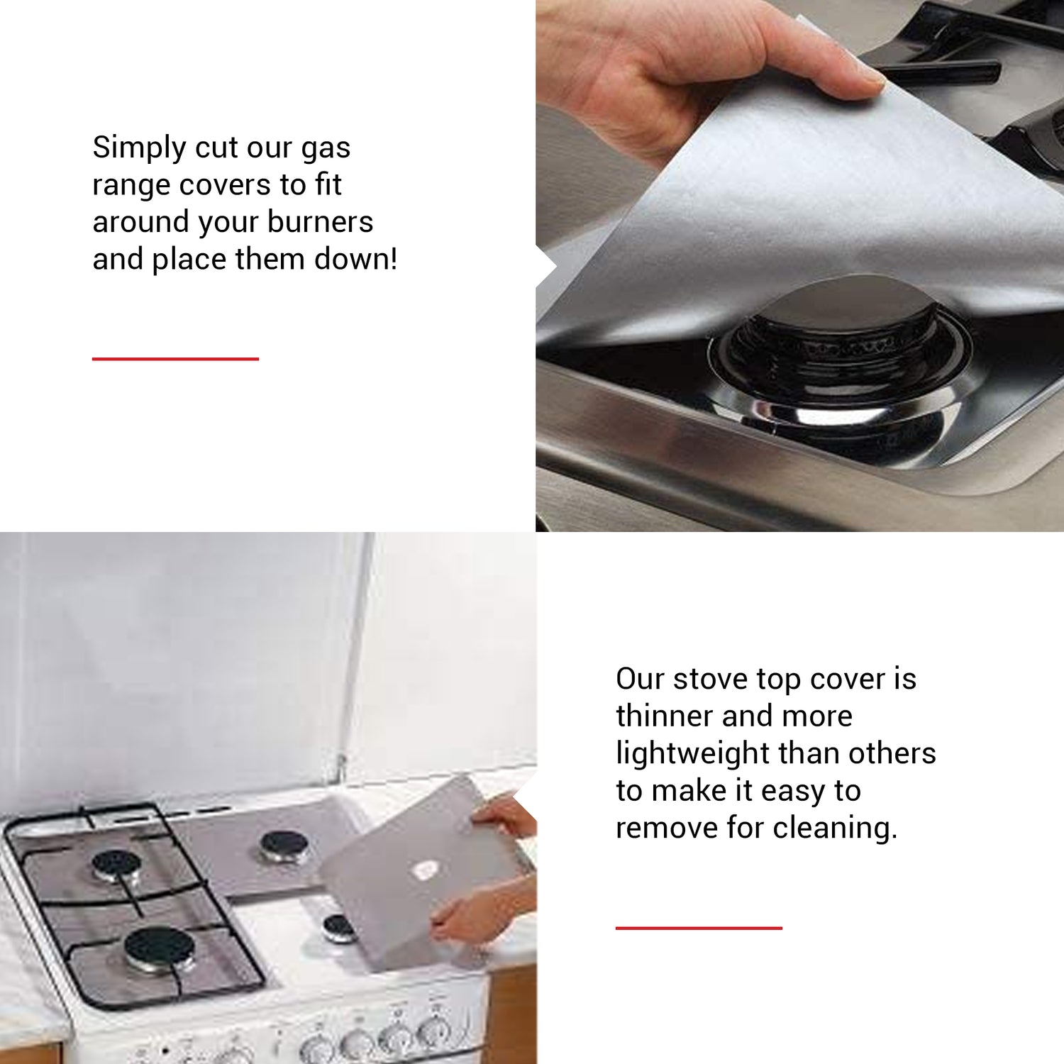 Imperial Home Stove Burner Covers, Square Burner Covers for Gas Stove,  Stove Guard, Stove Top Cover, Gas Range Protectors, Cooktop Protector, For