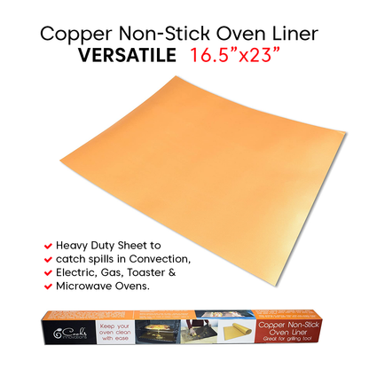Cooks Innovations Non-Stick Copper Oven Heavy Duty Liner - Bpa & PFOA Free Heat Resistant Baking Mat  - (Size: 16.5" X 23")