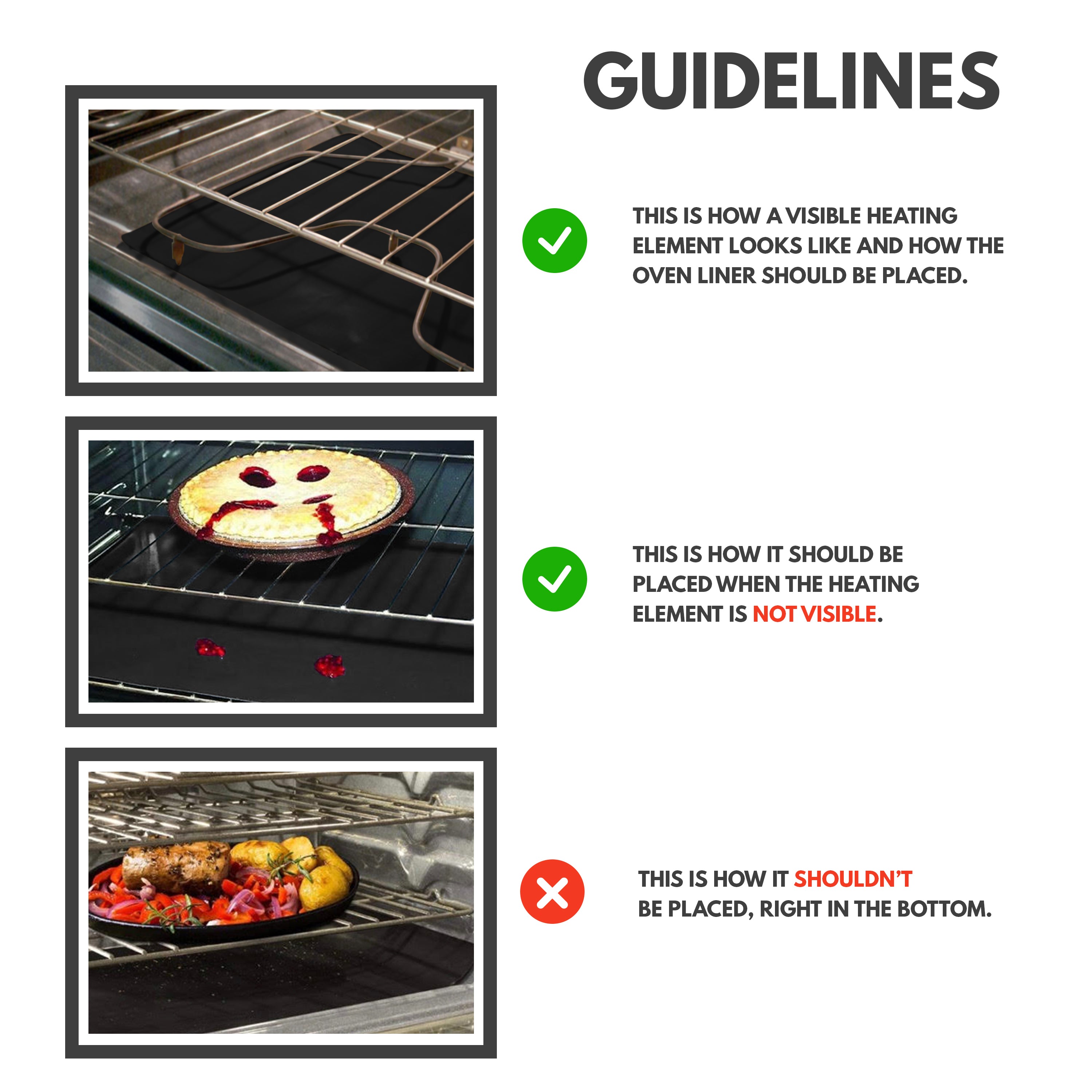 Oven clearance protector liner